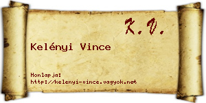 Kelényi Vince névjegykártya